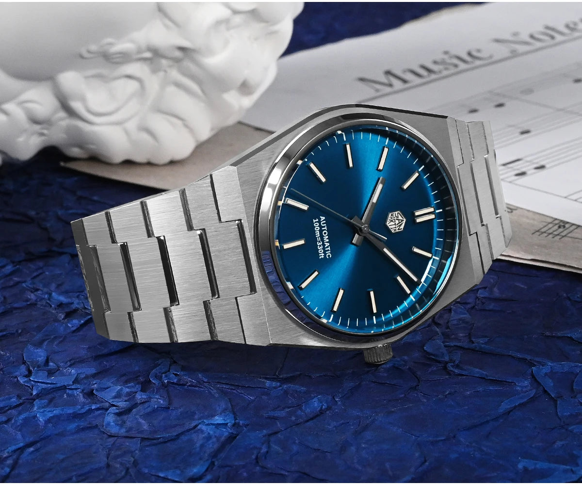 San Martin Classic Men Watch 40mm Miyota 9015 Luxury Dress Automatic Mechanical Wristwatch Quick Release Bracelet SN0023 Reloj
