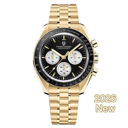 PAGANI DESIGN 2026 New V6 Moon Men's Watch Luxury Quartz Speed Sports Chronograph Watch For Men Watch AR Sapphire Glass Local Shipping
