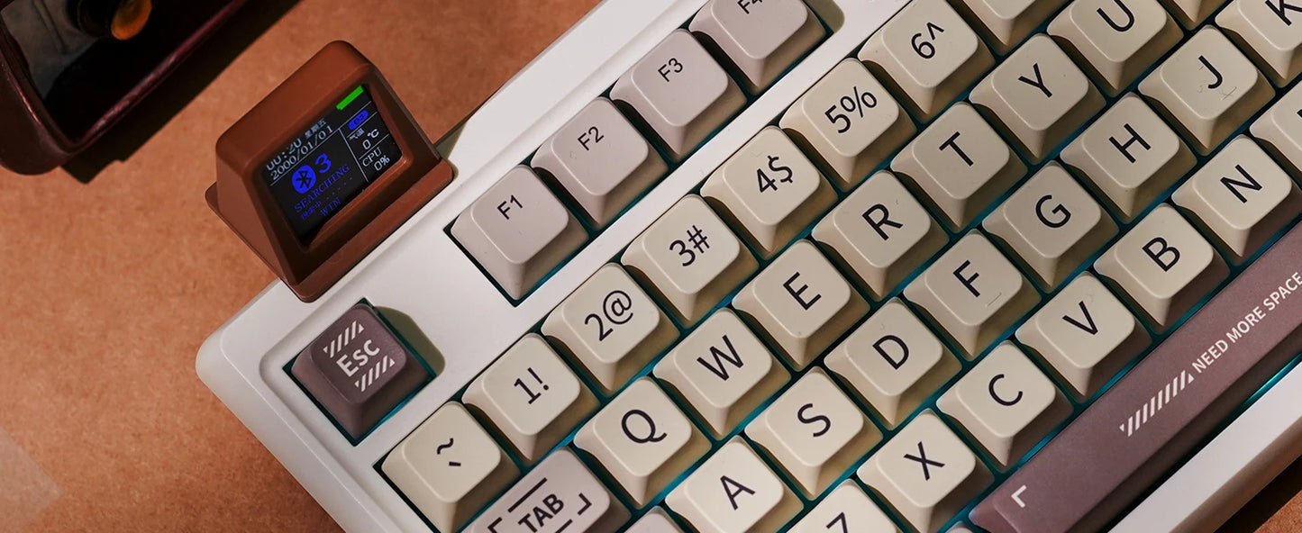 EPOMAKER RT100 95% Gasket-Mounted Wired/Bluetooth/2.4G Wireles Mechanical Keyboard with Multi-media Knob & Mini Display