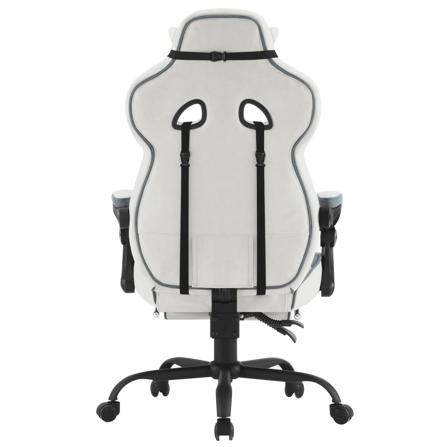 WOLTU Swivel Gaming Chair Ergonomic Office Chair with Footrest, Pocket Spring Cushion, Wide Seat, Adjustable Reclining Computer Chair