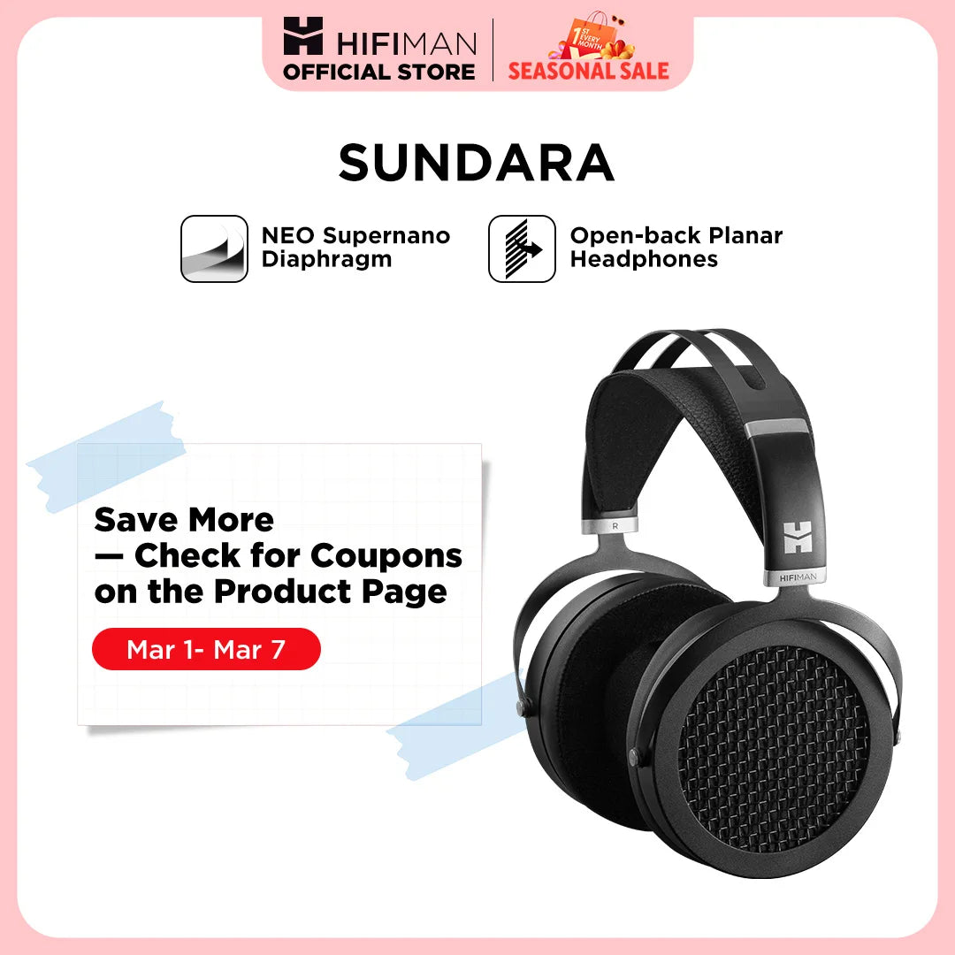HIFIMAN SUNDARA Planar Magnetic Headphones Over-Ear HiFi Open-Back Headphones with Metal Casing High Fidelity Audio Design