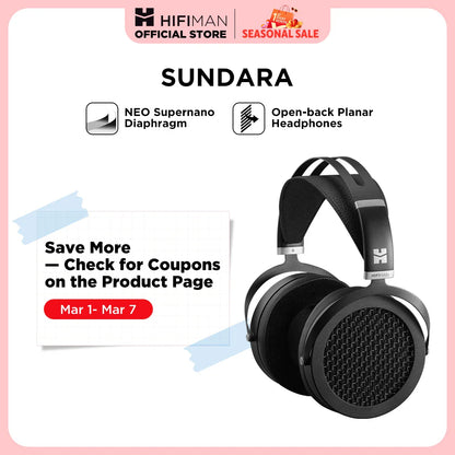 HIFIMAN SUNDARA Planar Magnetic Headphones Over-Ear HiFi Open-Back Headphones with Metal Casing High Fidelity Audio Design
