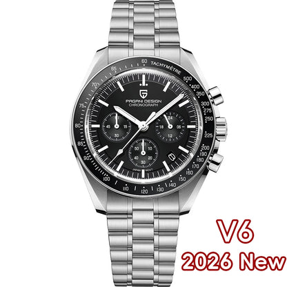 PAGANI DESIGN Planetary Series Saturn Light Tan Quarzuhr für Herren Speed Chronograph AR-Saphirglas Armbanduhr für Herren 2026 Neu