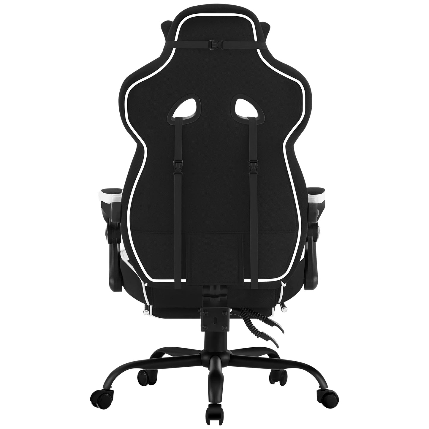 WOLTU Swivel Gaming Chair Ergonomic Office Chair with Footrest, Pocket Spring Cushion, Wide Seat, Adjustable Reclining Computer Chair