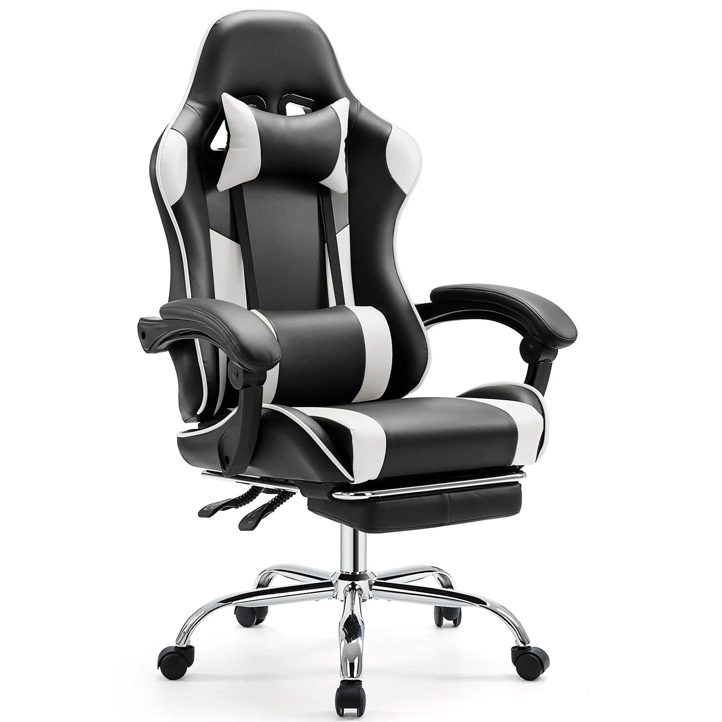 JHK Ergonomic Racing Gaming Chair with Lumbar Support, Adjustable PU Leather Computer Chair, Swivel Office Gaming Chair with Headrest & Armrests