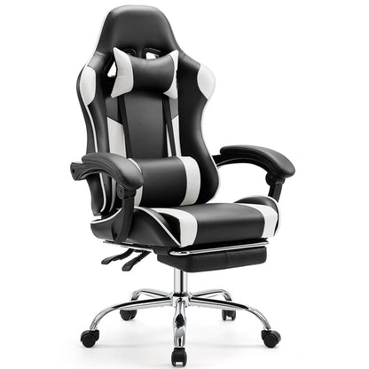JHK Ergonomic Racing Gaming Chair with Lumbar Support, Adjustable PU Leather Computer Chair, Swivel Office Gaming Chair with Headrest & Armrests