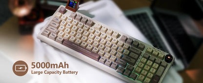 EPOMAKER RT100 95% Gasket-Mounted Wired/Bluetooth/2.4G Wireles Mechanical Keyboard with Multi-media Knob & Mini Display