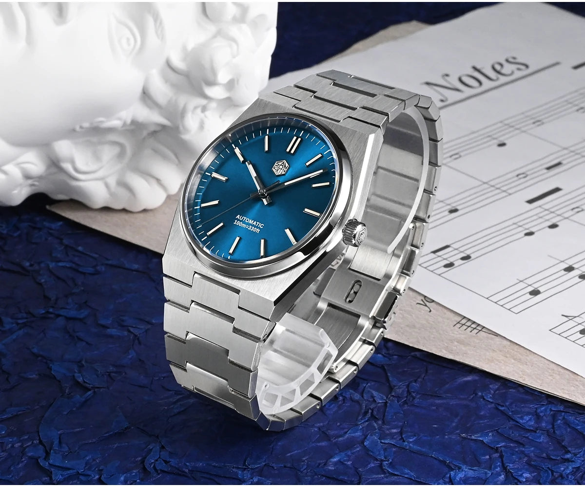San Martin Classic Men Watch 40mm Miyota 9015 Luxury Dress Automatic Mechanical Wristwatch Quick Release Bracelet SN0023 Reloj