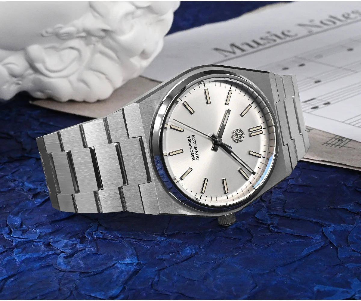 San Martin Classic Men Watch 40mm Miyota 9015 Luxury Dress Automatic Mechanical Wristwatch Quick Release Bracelet SN0023 Reloj