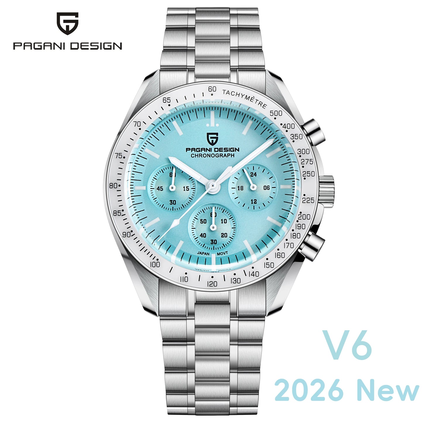 PAGANI DESIGN Planetary Series Saturn Light Tan Quarzuhr für Herren Speed Chronograph AR-Saphirglas Armbanduhr für Herren 2026 Neu
