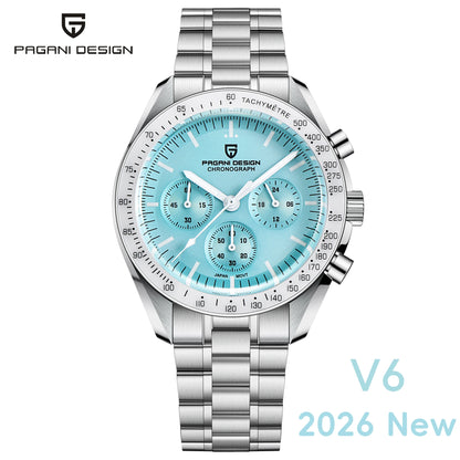 PAGANI DESIGN Planetary Series Saturn Light Tan Quarzuhr für Herren Speed Chronograph AR-Saphirglas Armbanduhr für Herren 2026 Neu