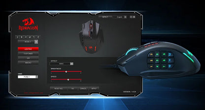 Redragon M908 RGB Wired Gaming Mouse, 18 Programmable Buttons, 12400 DPI USB Gaming Mouse with Customizable RGB Backlight for PC & MMO Gaming