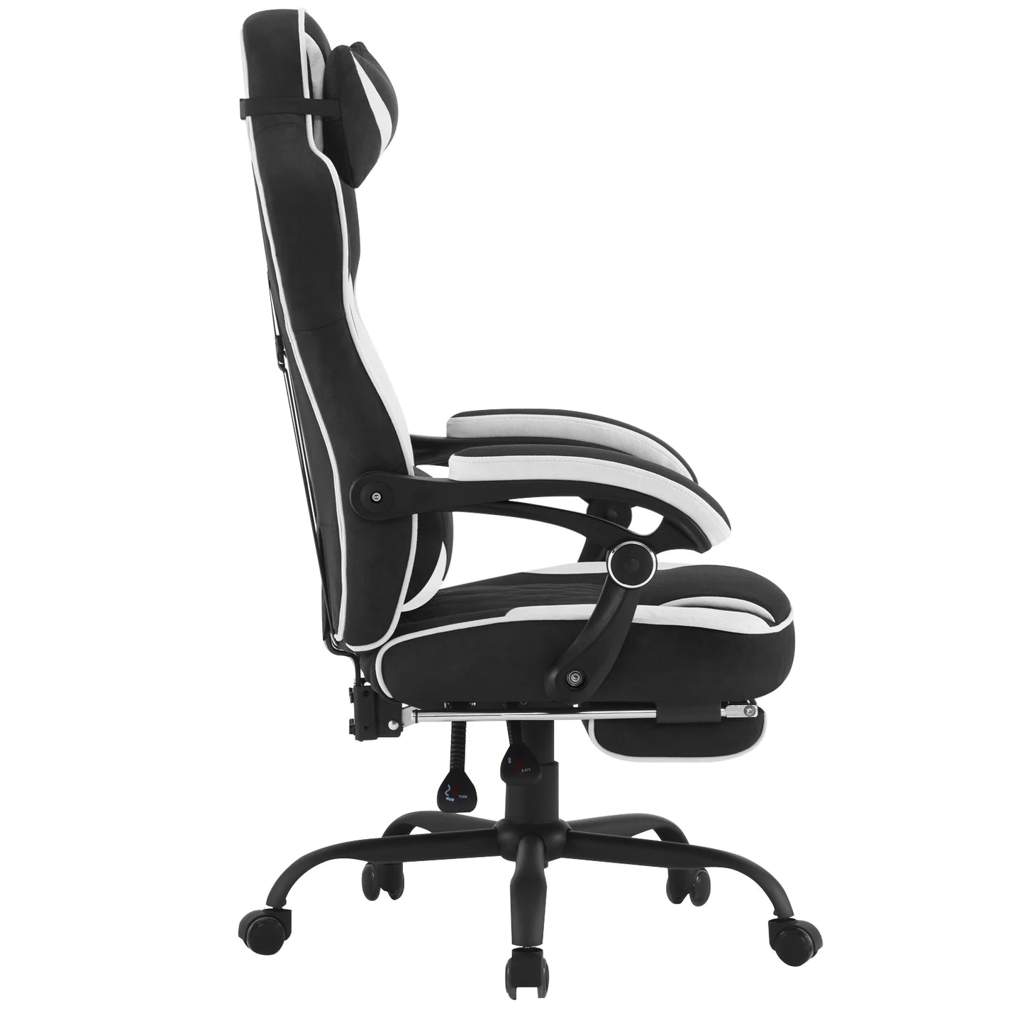 WOLTU Swivel Gaming Chair Ergonomic Office Chair with Footrest, Pocket Spring Cushion, Wide Seat, Adjustable Reclining Computer Chair
