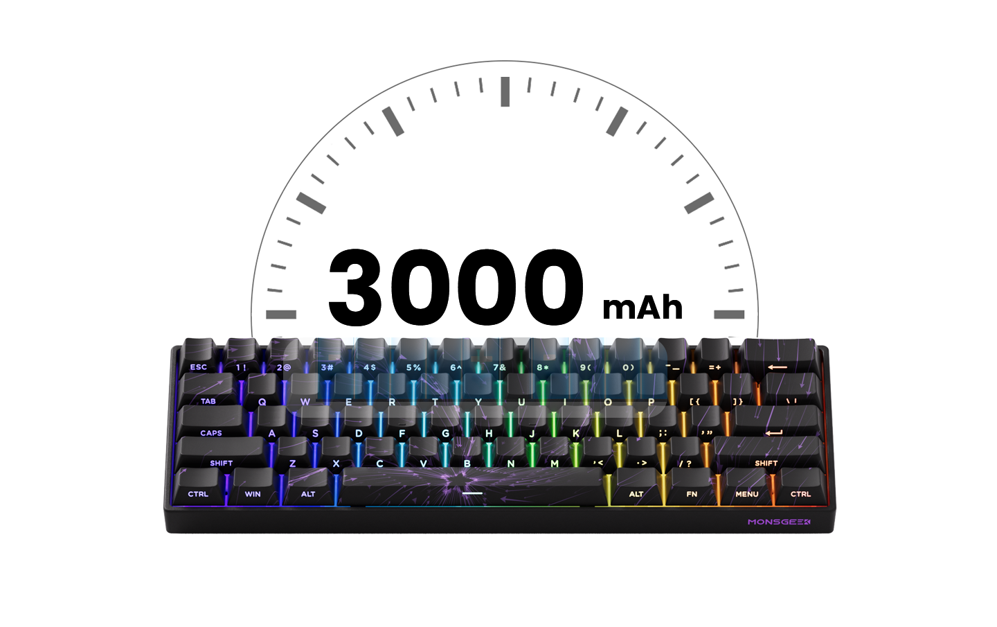 Akko MonsGeek FUN60 Magnetic Switch Mechanical Keyboard 60% Gaming Keyboard with Rapid Trigger 0.01mm, 8K Polling Rate, ARGB, Custom Mechanical Keyboard