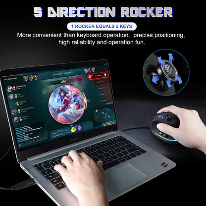 ZELOTES C18 Wired Vertical Ergonomic Gaming Mouse, 10000 DPI RGB Programmable Laser Mouse with 11 Buttons for PC Computer