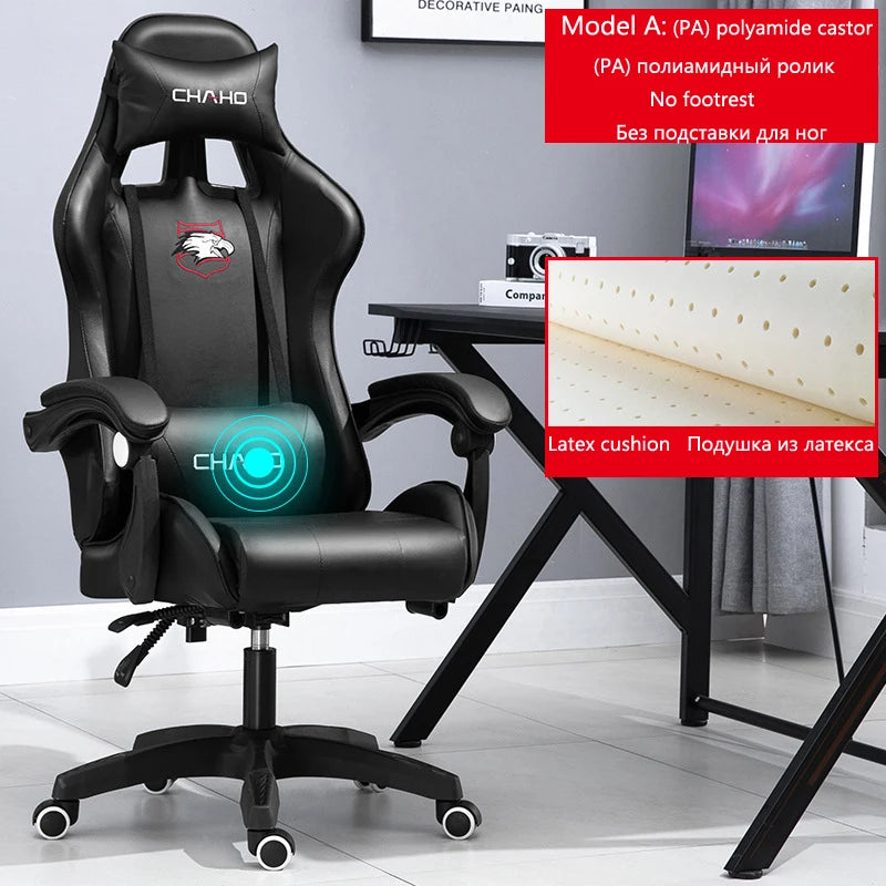 Joylive WCG Ergonomic Gaming Chair Leather Computer Chair Reclining Racing Office Chair with Adjustable Armrests for Gaming Room
