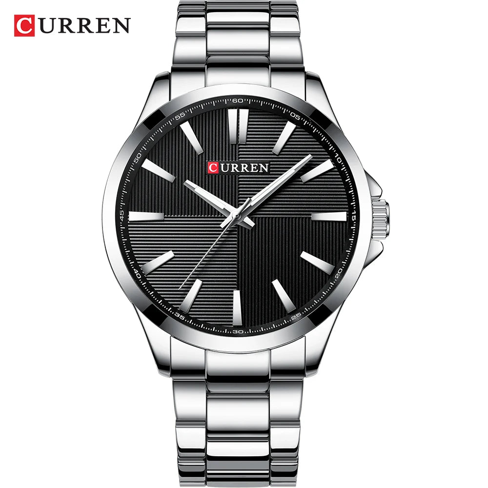 CURREN Men’s Watch – Luxury model, water-resistant, military style, stainless steel – Sports wristwatch (ref. 8322)
