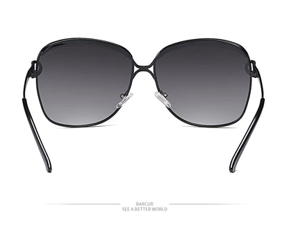 BARCUR Polarized Ladies Sunglasses Women Gradient Lens Round Sun Glasses Square Luxury Brand Oculos Lunette De Soleil Femme