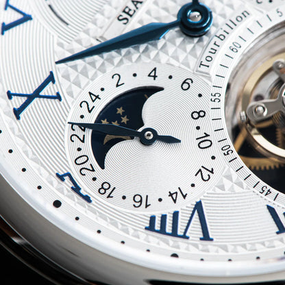 Sugess Seakors Man Tourbillon Watch Original ST8007 Movement Skeleton Dial Moonphase Wristwatche 316L Case Sapphire Romen Luxury