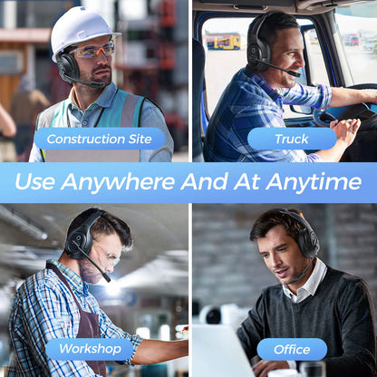 EKSA H1 Bluetooth 5.0 Headset Wireless Headphones With Mic Ai ENC Noise Cancelling Office Earphones For Driver Call Center Skype