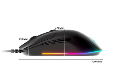 SteelSeries Rival 3 Gaming Mouse with TrueMove Core Optical Sensor, 8,500 CPI, 6 Programmable Buttons, Prism RGB Wired Gaming Mouse