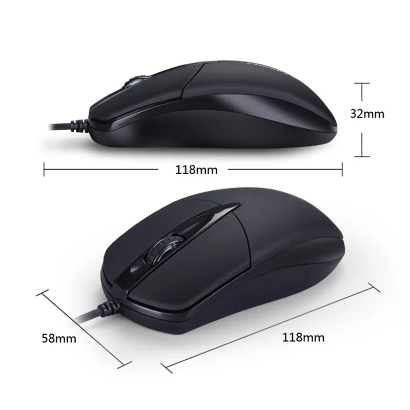 Ergonomic USB Wired Mouse 1200 DPI Optical Computer Mouse, 3-Button Wired USB Mouse for Laptop, Desktop, Office & Home