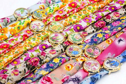 Shsby 2020 Women's Watches Fashion Floral Cloth Ladies Watches Flower Bracelet Clock Dress Wristwatch Luxury Relogio Feminino