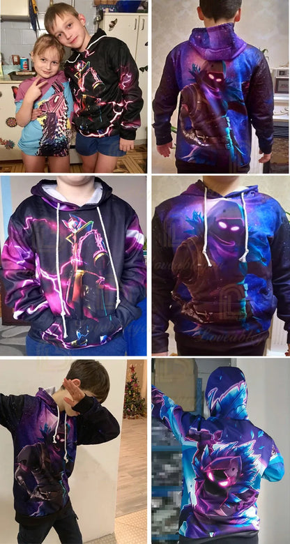 Fortnite Hoodie 3D Printed Plus Size Hooded Sweatshirt Tshirt Kids Fashion Streetwear Hoodie Casual Jacket