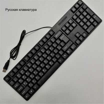 Multilingual USB Wired 104 Keys Gaming Keyboard – Spanish French Russian Arabic English Keyboard for PC & Desktop Computer