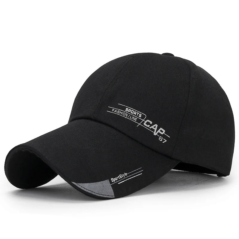 Spring Summer Baseball Cap Embroidered Canvas Sun Hat Outdoor Sports Cap Mens Hat for Fish Fashion Long-brimmed Golf cap 2022