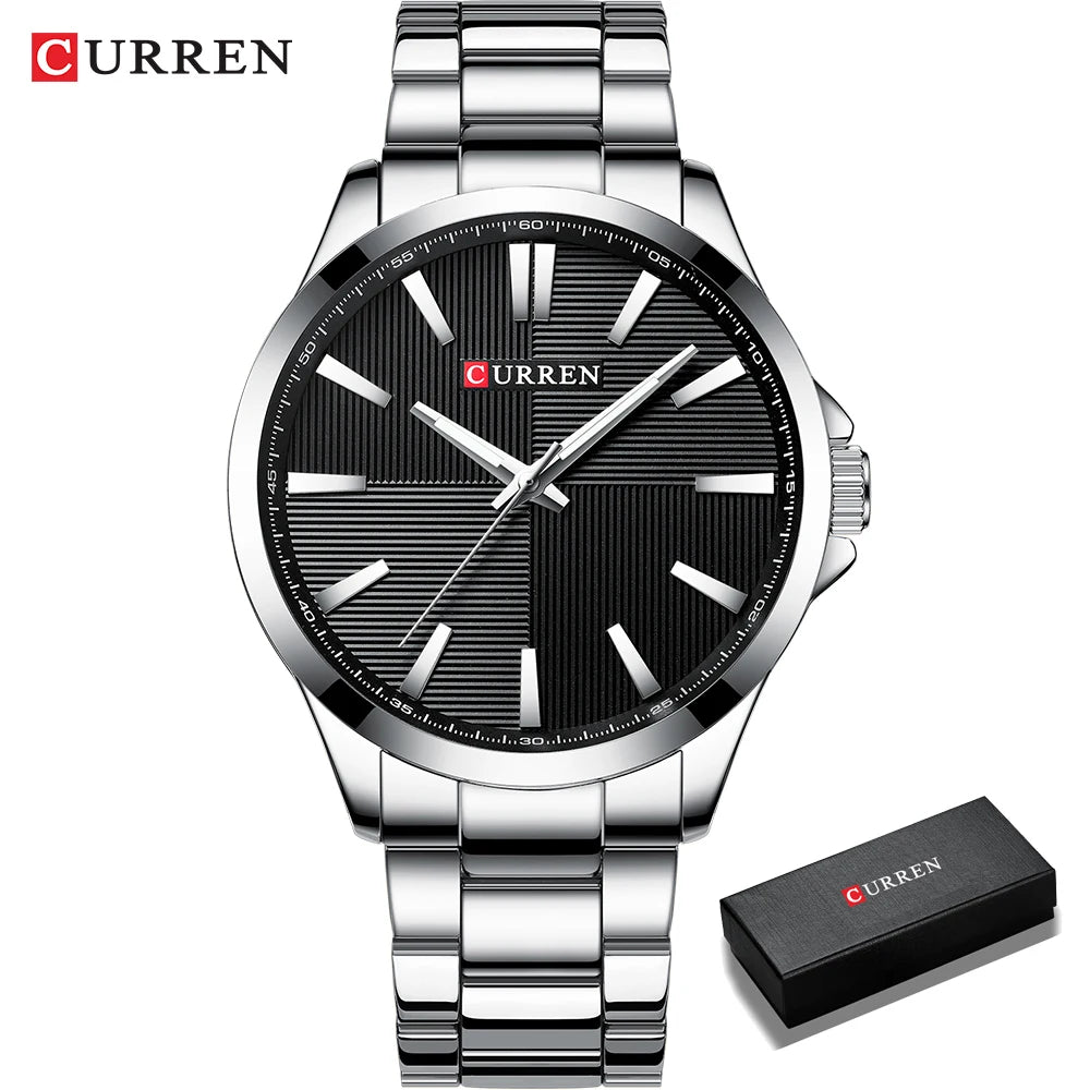 CURREN Men’s Watch – Luxury model, water-resistant, military style, stainless steel – Sports wristwatch (ref. 8322)