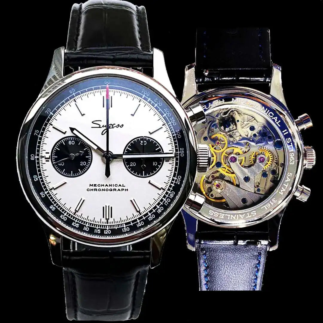 Limited Edition Official Pilot Mechanical Watch Chronograph ST19 Original Military 40MM Men Wristwatch Mechanical Panda Watches