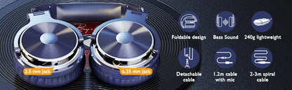 OneOdio Pro-10 Studio Monitoring Headphones Wired HiFi Over-Ear Headphones with 50mm Drivers, Deep Bass, Professional Audio & Built-in Microphone