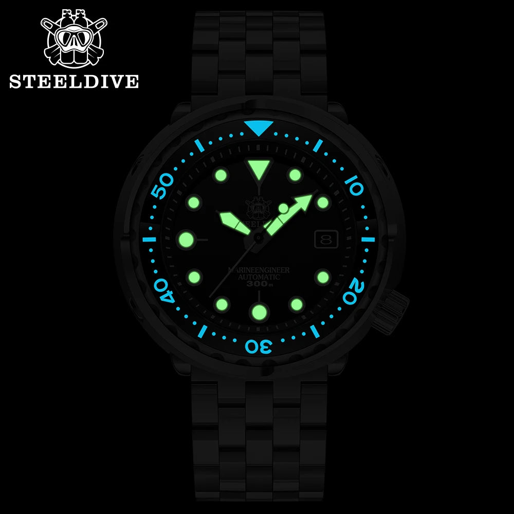 STEELDIVE Popular SD1975 47.5MM Case Red Dial 300M Waterproof AR Sapphire Glass Tuna Dive Mens  NH35 Automatic Watches for You