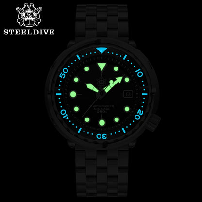 STEELDIVE Popular SD1975 47.5MM Case Red Dial 300M Waterproof AR Sapphire Glass Tuna Dive Mens  NH35 Automatic Watches for You