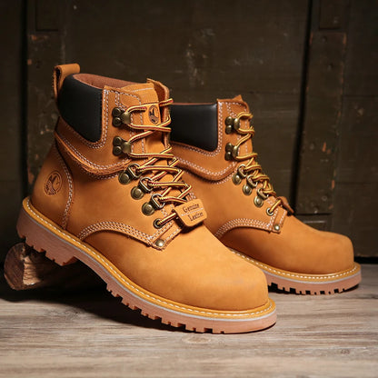 KOWM Scarpe da trekking da uomo in pelle bovina per attività all'aperto, impermeabili, tattiche, scarpe da deserto, stivali da caccia, stivali da neve, sneakers con pelliccia, scarpe da trekking da donna