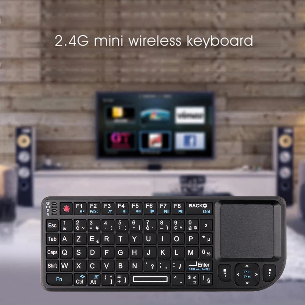 A8 Mini Wireless Keyboard 2.4G RF Backlit Touchpad Russian English Keyboard For MacBook iPad PC Tablet USBRechargeable Air Mouse