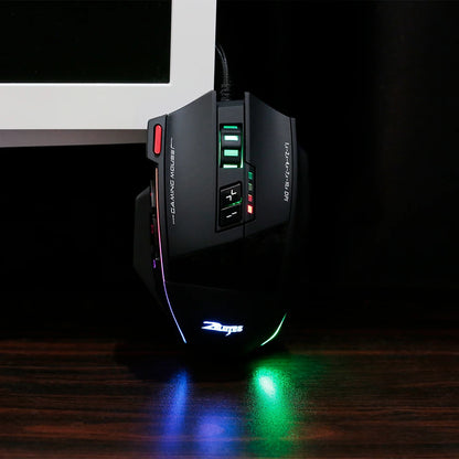ZELOTES C-13 RGB Gaming Mouse, 10000 DPI Wired Gaming Mouse with 13 Programmable Buttons, RGB Backlit USB Gaming Mouse for PC & Desktop