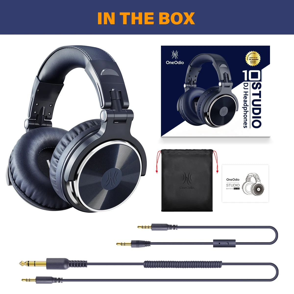 OneOdio Pro-10 Studio Monitoring Headphones Wired HiFi Over-Ear Headphones with 50mm Drivers, Deep Bass, Professional Audio & Built-in Microphone