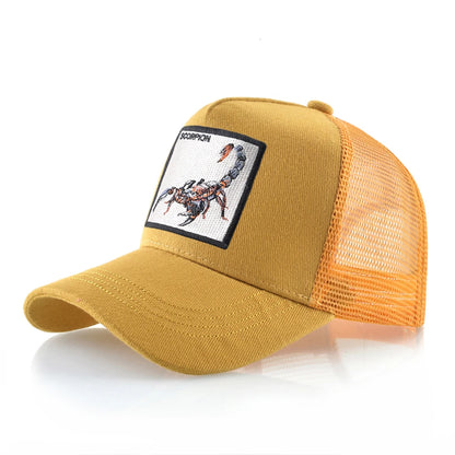 Streetwear Trucker Caps With Scorpion Patch Men's Snapback Hip Hop Baseball Cap For Women Four Seasons Fashion Casquette Hats