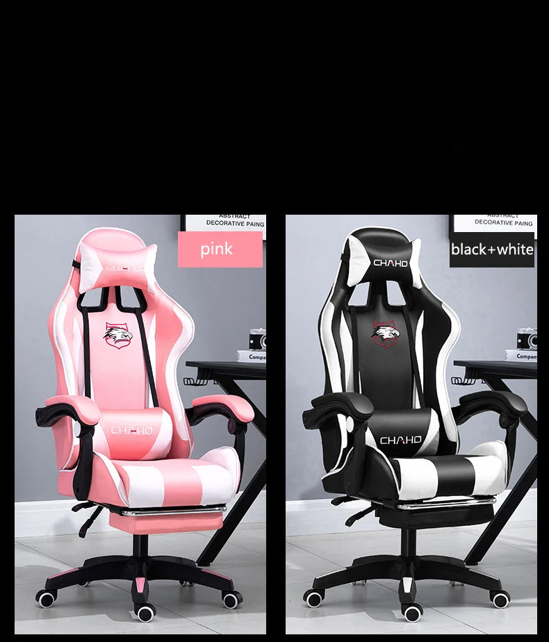 Joylive WCG Ergonomic Gaming Chair Leather Computer Chair Reclining Racing Office Chair with Adjustable Armrests for Gaming Room