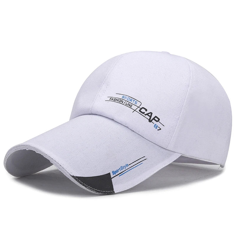 Spring Summer Baseball Cap Embroidered Canvas Sun Hat Outdoor Sports Cap Mens Hat for Fish Fashion Long-brimmed Golf cap 2022