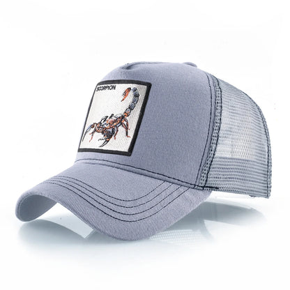 Streetwear Trucker Caps With Scorpion Patch Men's Snapback Hip Hop Baseball Cap For Women Four Seasons Fashion Casquette Hats