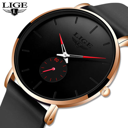 LIGE herenhorloge – Sportieve en trendy stijl, luxemerk, waterdicht, strak en ultradun ontwerp, quartzhorloge voor heren.