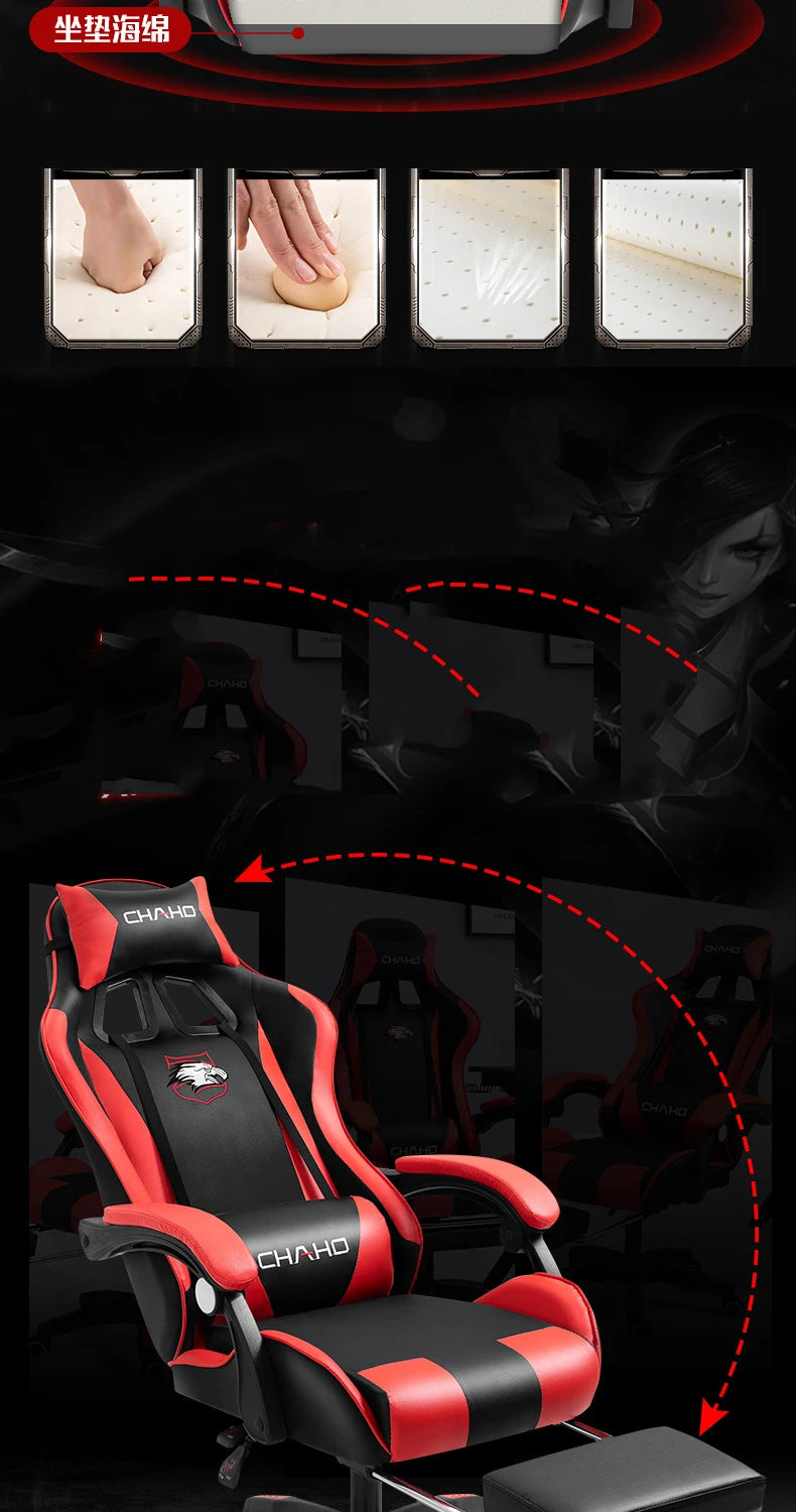 Joylive WCG Ergonomic Gaming Chair Leather Computer Chair Reclining Racing Office Chair with Adjustable Armrests for Gaming Room