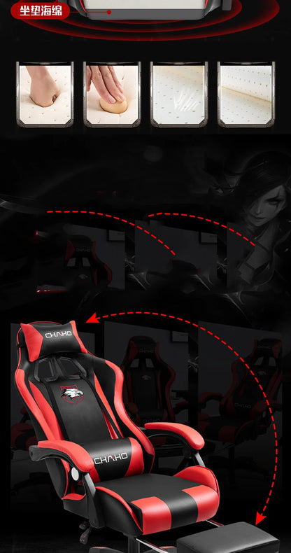 Joylive WCG Ergonomic Gaming Chair Leather Computer Chair Reclining Racing Office Chair with Adjustable Armrests for Gaming Room