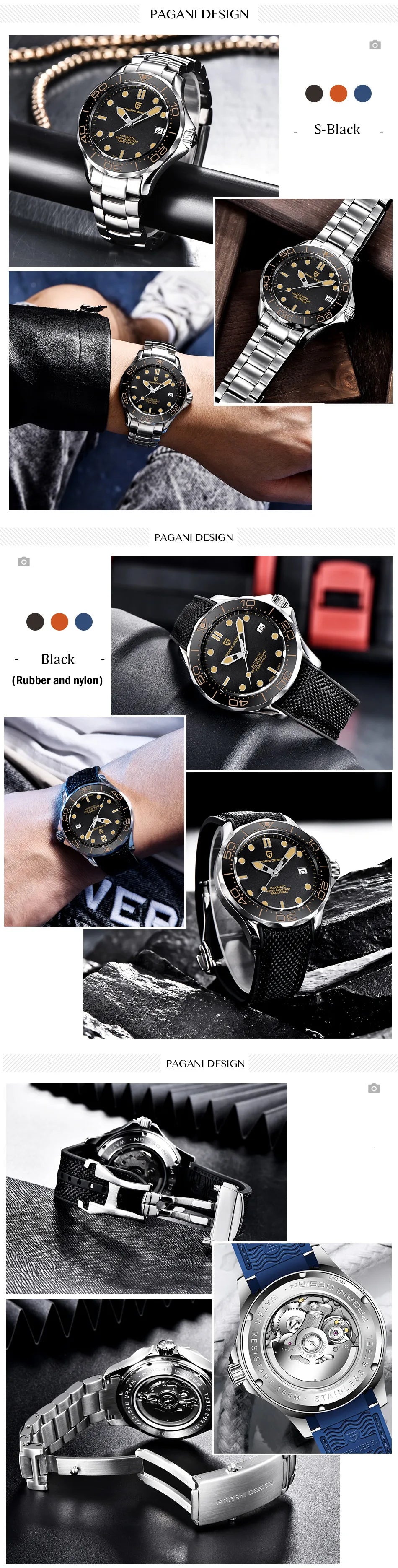 2025 New PAGANI DESIGN 007 Men's Watches Luxury Automatic Watch For Man Mechanical Wristwatches NH35 Men Gift AR Sapphire Mirror