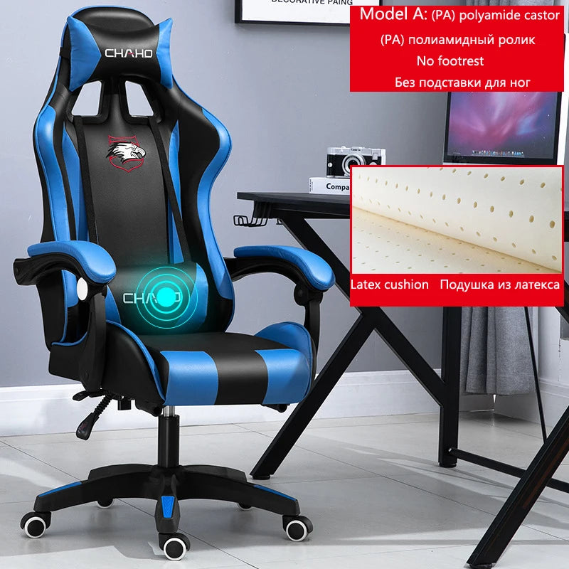 Joylive WCG Ergonomic Gaming Chair Leather Computer Chair Reclining Racing Office Chair with Adjustable Armrests for Gaming Room