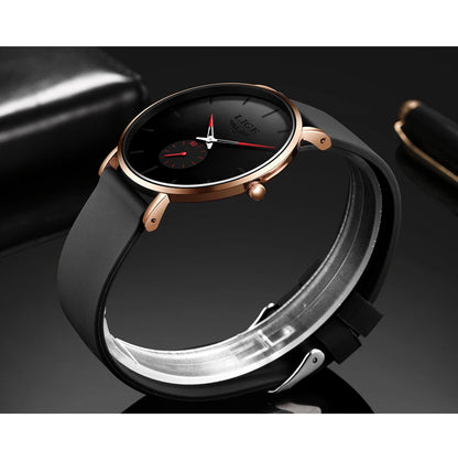 LIGE herenhorloge – Sportieve en trendy stijl, luxemerk, waterdicht, strak en ultradun ontwerp, quartzhorloge voor heren.