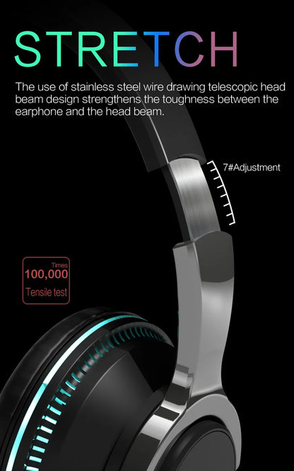 Bluetooth TV Headphones Wireless with Microphone, Noise Cancelling Stereo Headset with USB Adapter, Bluetooth 5.0 Foldable Bass Headphones for TV, Gaming & PC